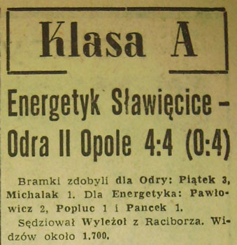 W Klasie A na mecze z udziałem "Odry" przychodziło niemal 2 tys. widzów!