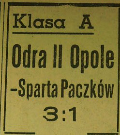 Odra II Opole - Sparta Paczków 3:1 (1961)