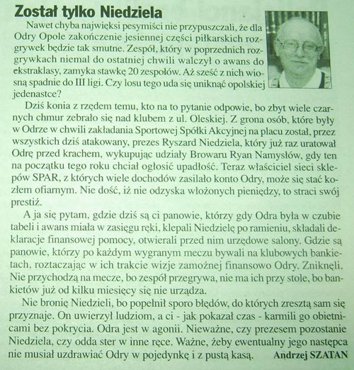 Został tylko "Niedziela"...