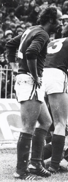 Franciszek Rokitnicki podczas meczu z "Legią" w Warszawie w 1977 roku.